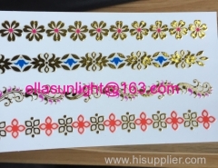 golden foil long hair tattoo sticker