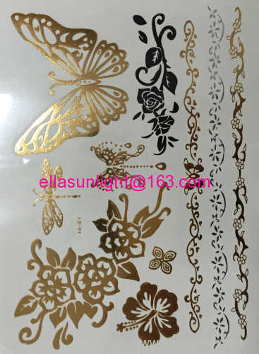 gold metallic temporary tattoo sticker