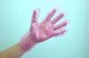 Pink Embossed Disposable Plastic Gloves High Tensile Strength For Kitchen