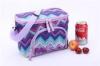 Purple Wave Print Insulated Promotional Small Lunch Bags Measured 24.5 * 14 * 16cm