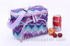 Purple Wave Print Insulated Promotional Small Lunch Bags Measured 24.5 * 14 * 16cm