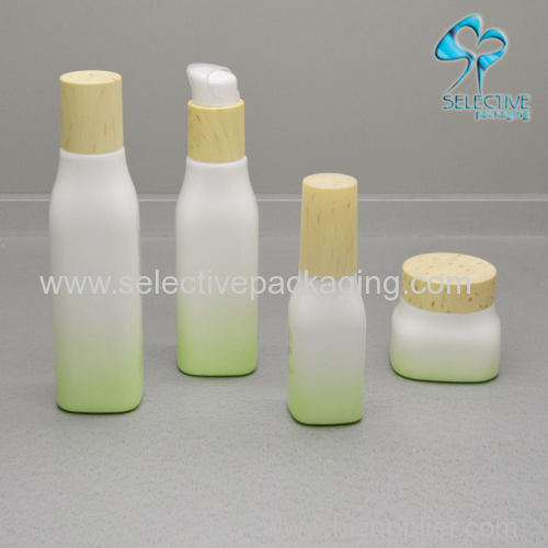 empty cosmetic opal square glass bottle with wtp lid