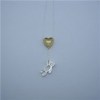 Golden Heart Silver Pendants Necklace Jewellery SSN012