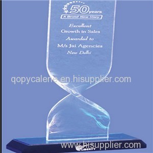 Acrylic Trophy Award Design with laser marking