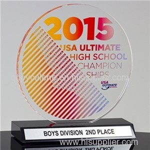 Great Recognition Acrylic Circle Trophy Design