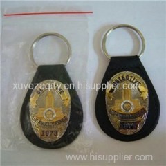 Promotional Police Leather Keychain