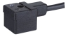 DIN43650B black connector with LED without VDR with leading wire