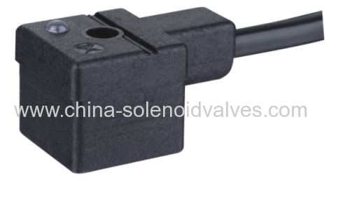 DIN43650A black connector with LED&VDR with leading wire