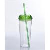 Hot Sale 650ML AS Single Wall Clear Tumbler With Lid Plastic Tumbler With Straw Drinking