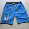 YJ-3021 Mens Microfiber Blue Velcro Elastic Waist Shorts Short Pants