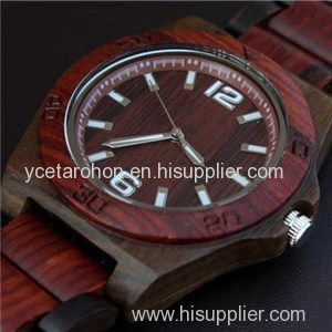 New Design Black And Red Wood Watches