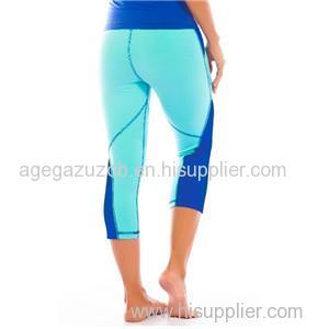 Side Patchwork Fashion High Quality High Waist Stretchy Skinny Fitness Pants Women Pants Capri Leggings