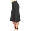 Summer Women Casual Loose Elastic Waist Wide Leg Palazzo Culottes Stretch Trouser Female Capris Culottes