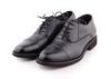 Classical black cow leather pointed toe leather dress shoes for men with laces