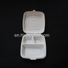 Disposable Clamshell Lunch Box with Three Compartments