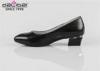 comfortable wedge heel slip on black Genuine Leather dress shoes office lady walking shoes