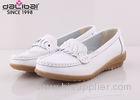 China white cow leather medical nurse shoes with wedge heels for women TPR outsole