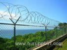 Government Buildings Cross / Single Coiled Razor Wire With Smooth Surface