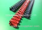 Red / Black Book Binding Combs Round Shape 19 Rings 32MM Diameter