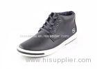 Male Black Leather Casual Shoes Sneakers Footwear Mid Top Comfortable Custom Made Lining