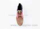 Two Tone Red Brown Canvas Lace Up Shoes Casual Footwear Slip Resistant