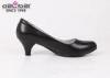 Anti-slip High Heel Black Women Leather Shoes Fashion Low Top Dress Shoes For office lady