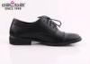 Black Leather Lace Up leather dress shoes with round toe for men's working in office