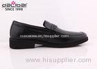 Custom Made black cow leather slip on mens leather dress shoes with air holes