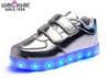 Magical Strape Silver Childrens LED Shoes Running Luminous Lighting Sneakers