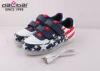 American Flag Low Cut Childrens LED Shoes Remote Control / USB Charging