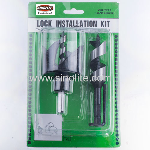 Lock Installation Kit 2-1/8(54mm) Hole Saw for large lockset hole 7/8(22mm) auger bit for latch hole