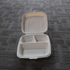 Clamshell Divided Lunch Boxes Disposable/100% Biodegradable Natural Plant Pulp Lunch Boxes