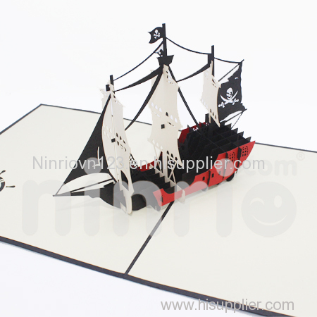 Pirate ship Pop Up Card Handmade Greeting Card