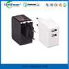 SHENZHEN 2017new fashion 5V 3.4A 2 USB ports EU Plug wiht smart IC travel charger