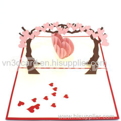 Love Tree-love card-3d card-handmade card-laser cut-paper cutting-pop up card-birthday card