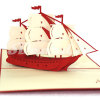 Sailboat 1-pop up card-3d card-handmade card-greeting card-birthday card-laser cut-paper cutting