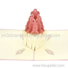 Cupcake-3d card-pop up card-handmade card-birthday card-greeting card-laser cut-paper cutting