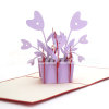 Heart flower vase-3d card-pop up card-handmade card-greeting card-birthday card-laser cut-paper cutting