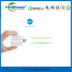 shenzhen xinspower Squared shape white us plug QC3.0 safe and quick usb charger