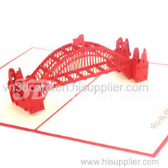 Harbour Bridge 3-3d card-building card-birthday card-handamade card-greeting card-laser card-paper cutting