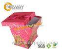 OEM / ODM Cylinder Gift Paper Candy Boxes / Pink Chocolate Gift Boxes