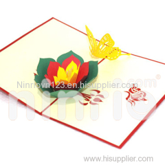 Butterfly & flower 3d pop-up card