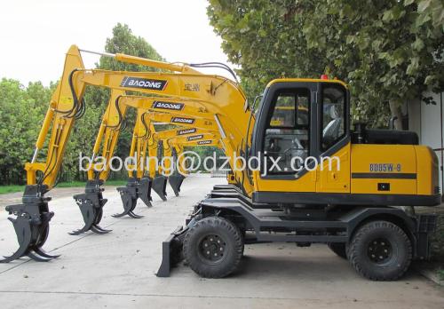 BD95-9 Small Wheel Excavator 0.3m2 bucket with 8 wheel