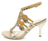 Strappy high heel women sandals gold