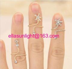 Stylish Classical Top Above Knuckle Starfish Twisted Band Midi Finger Nail Ring