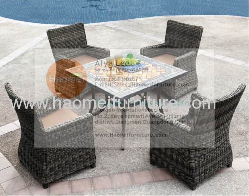 HaoMei outdoor furniture table and chair bench chair marble