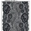 Black flowered Galloon Lace fabric for Wedding Dress