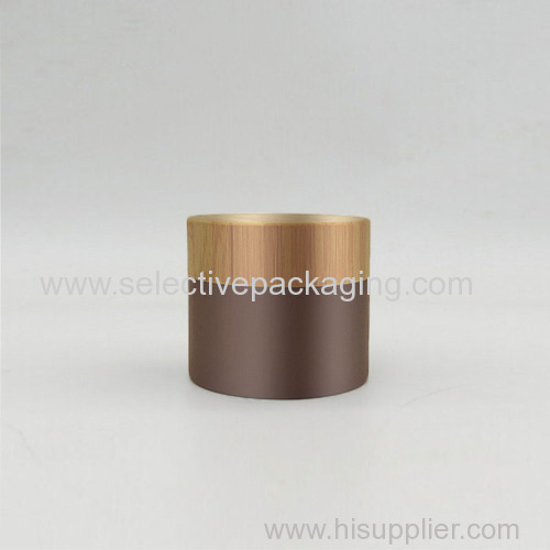 Brown coating bamboo plastic cosmetic cream container