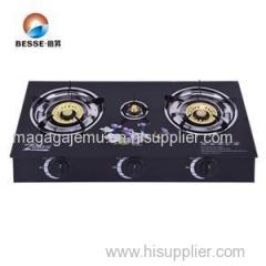 Best Quality Tempered Glass Three Burners Desktop Gas Stove