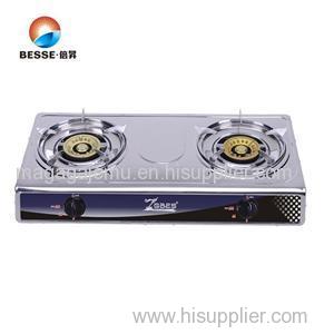 Popular Cheap Stainless Steel Gas Cooker Model With Cast Iron Double Burner